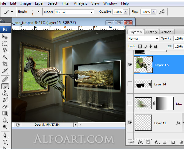 lcd plasma alive tv , midnight magic, zoo, zebra, crocodile, tv set, interior, mysterious room, horror room.